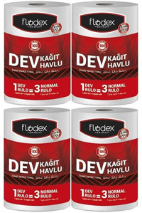 Flodex Dev 3 Katlı 4'lü Rulo Kağıt Havlu