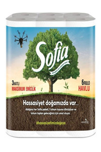 Sofia 3 Katlı 6'lı Rulo Kağıt Havlu