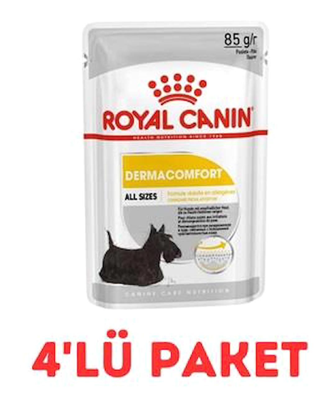 Royal Canin Dermacomfort Aromasız Yetişkin Yaş Köpek Maması 85 gr 4'lü