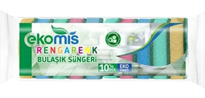 Ekomis Rengarenk Bulaşık Süngeri 10'lu