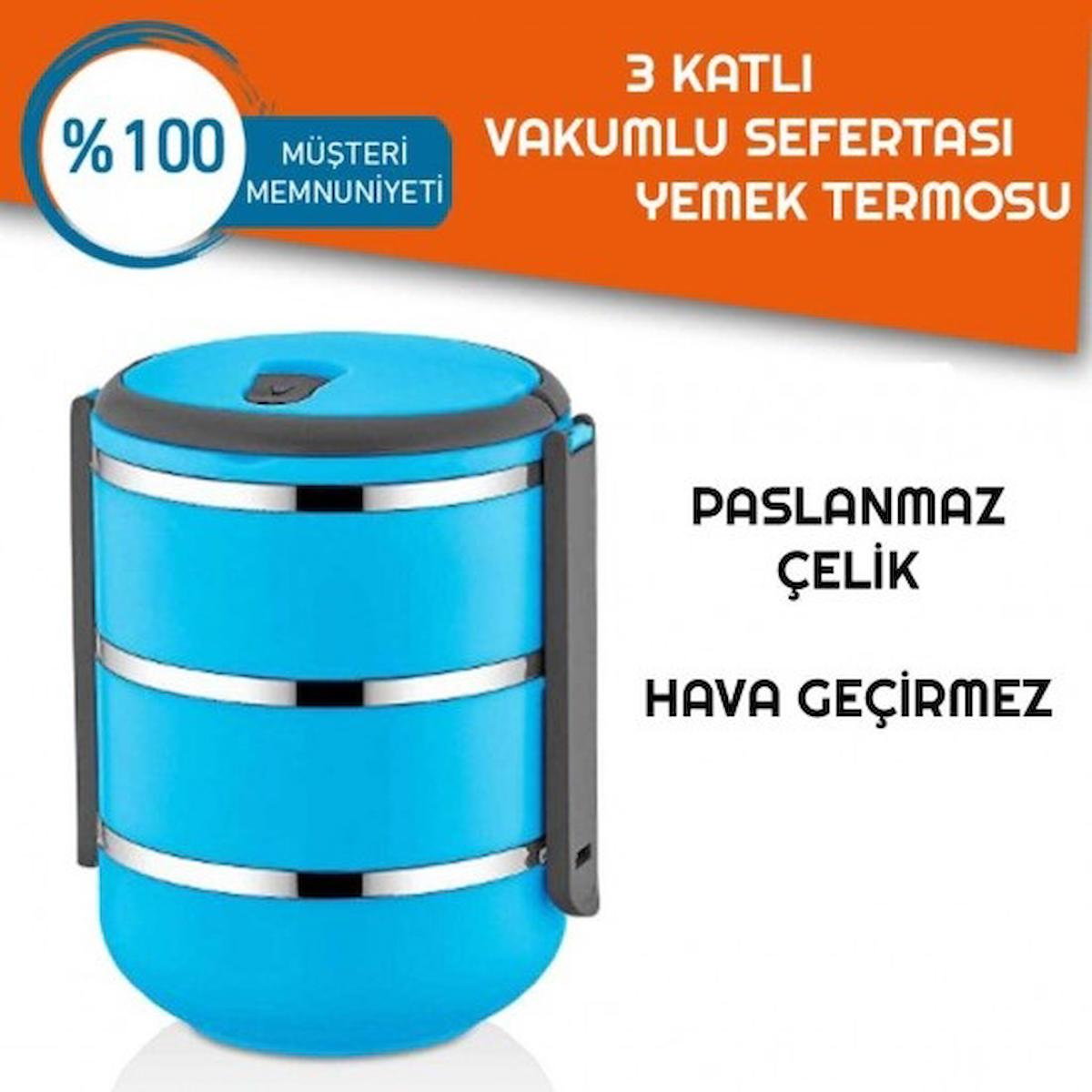 Pi İthalat 3 Parça Yuvarlak Çelik Saklama Kabı 750 ml