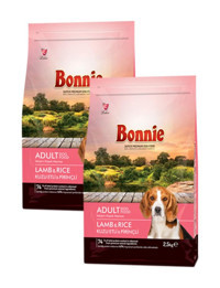 Bonnie Kuzu Etli-Pirinçli Yetişkin Kuru Köpek Maması 2x2.5 kg