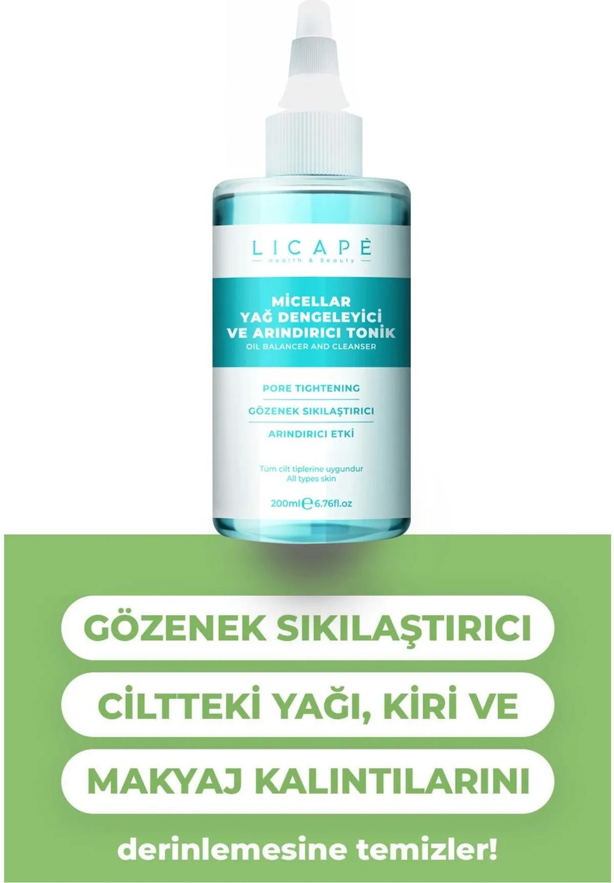 Licape Gözenek Sıkılaştırıcı Arındırıcı ve Yağ Dengeleyici Yüz Toniği 200 ml