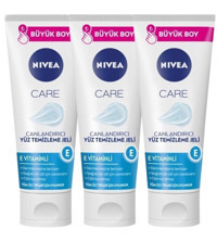 Nivea Care Canlandırıcı E Vitaminli Tüm Cilt Tipleri İçin Yüz Temizleme Jeli 3x225 ml