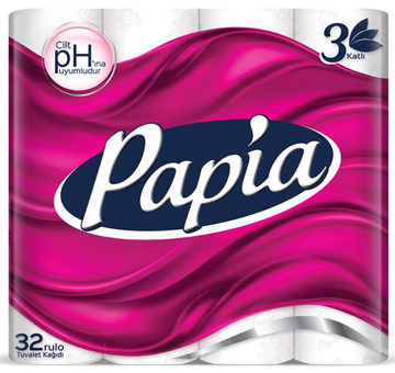Papia 3 Katlı 32'li Rulo Tuvalet Kağıdı