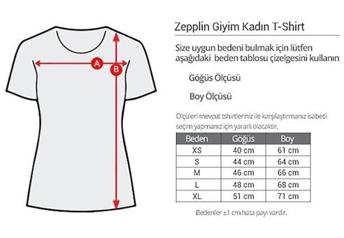 Zepplin Giyim Infinity Beyaz Kadın T-Shirt Xs