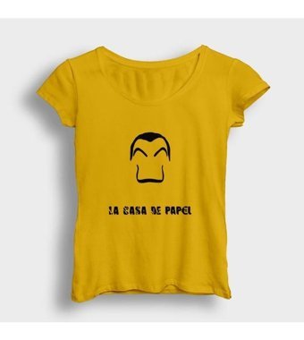 Presmono Kadın Dali La Casa De Papel T-Shirt Mavi S