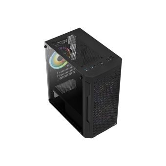 Aerocool Trinity Mini V2 RGB Mesh Sıvı Soğutmalı 5 Fanlı Siyah Dikey Kullanım ITX Oyuncu Bilgisayar Kasası