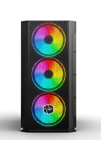 Gaming Game Cachex FX60S RGB Mesh 6 Fanlı Siyah Dikey Kullanım Full Tower Toplanmış Bilgisayar Kasası