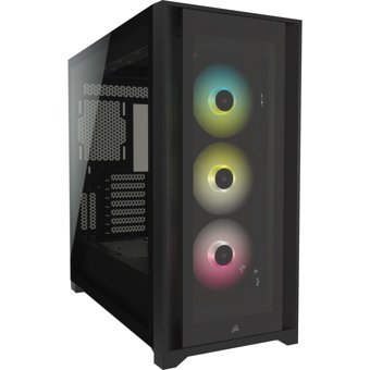 Corsair CC-9011212-WW Icue 5000X RGB Mesh Sıvı Soğutmalı 7 Fanlı Siyah Dikey Kullanım Mid Tower Oyuncu Bilgisayar Kasası