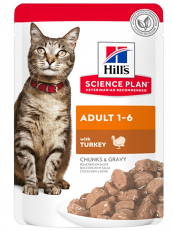 Hill's Pouch Hindili Soslu Yetişkin Yaş Kedi Maması 85 gr