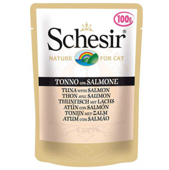 Schesir Pouch Somonlu Ton Balıklı Yetişkin Yaş Kedi Maması 100 gr