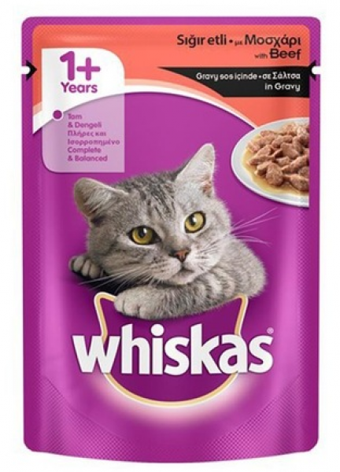 Whiskas Sığır Etli Yetişkin Yaş Kedi Maması 100 gr