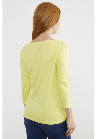 Sementa Kayık Yaka Uzun Kol T-Shirt Sarı 001 Sarı S
