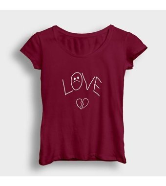 Presmono Kadın Love Lil Peep T-Shirt Gri Xs