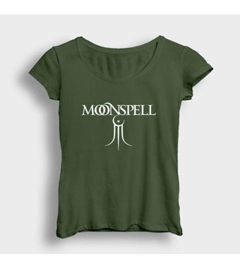 Presmono Kadın Trident Moonspell T-Shirt Haki L