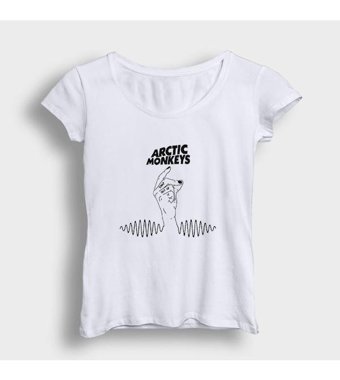 Presmono Kadın Snap Arctic Monkeys T-Shirt Mavi M