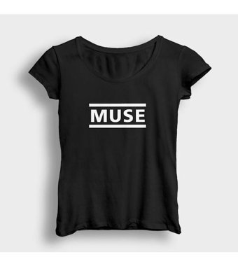 Presmono Kadın Logo Muse T-Shirt Siyah Xl