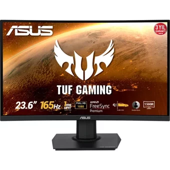 Asus TUF Gaming VG24VQE 165 Hz 1 ms 23.6 inç FHD Curved VGA HDMI Freesync 1920 x 1080 px LED Monitör