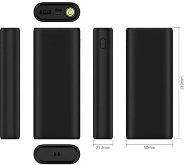 Wiwu Firefly 10000 mAh Hızlı Şarj Işıklı USB & Type C Kablolu Powerbank