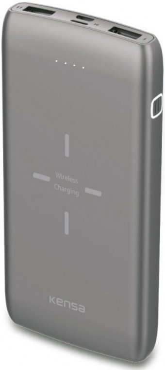 Kensa KP-19 12000 mAh Hızlı Şarj USB & Type C Çoklu Kablolu Powerbank Gri