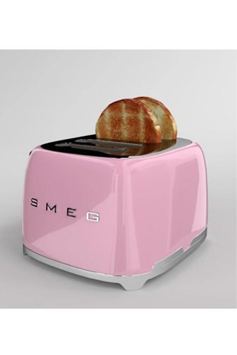 Smeg 50's Style TSF03PKEU 4 Dilim Kırıntı Tepsili 2000 W Pembe Retro Ekmek Kızartma Makinesi