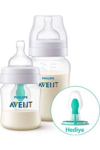 Philips Avent Polipropilen Gaz Yapmayan Antikolik Yenidoğan Yavaş Akışlı Kulpsuz 0+ Ay Şeffaf Yuvarlak Uçlu Bebek Biberon Seti 260 ml + 125 ml