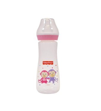 Fisher Price FP-FBP002 Polipropilen Gaz Yapmayan Antikolik Kulpsuz 6+ Ay Desenli Renkli Yuvarlak Uçlu Bebek Biberon 250 ml