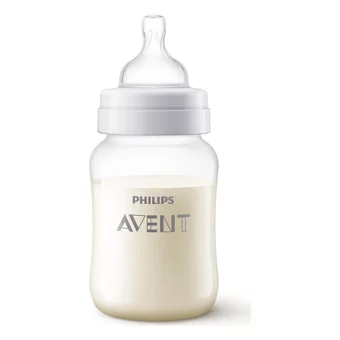 Philips Avent Polipropilen Gaz Yapmayan Antikolik Yenidoğan Yavaş Akışlı Kulpsuz 0-12 Ay Desenli Şeffaf Yuvarlak Uçlu Bebek Biberon 260 ml