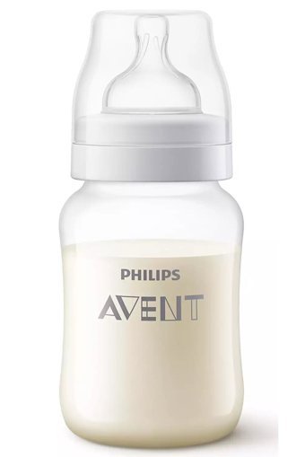 Philips Avent Classic+ Polipropilen Gaz Yapmayan Antikolik Yavaş Akışlı Kulpsuz 1+ Ay Desenli Şeffaf Yuvarlak Uçlu Bebek Biberon 260 ml