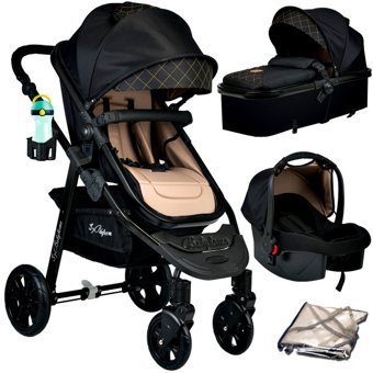 Baby Home 940 Corso Çift Yönlü Katlanabilir Tek Elle Kapanan 360 Derece Dönen Tam Yatar Travel Sistem Bebek Arabası Siyah