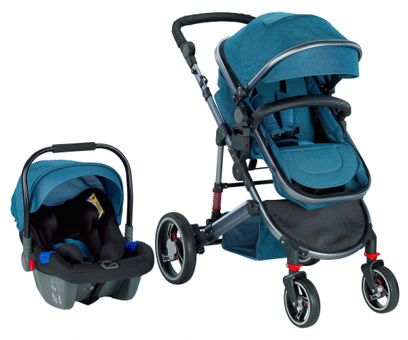 Baby2Go 2039 Star Plus Çift Yönlü Katlanabilir 360 Derece Dönen Tam Yatar Kabin Tipi Travel Sistem Bebek Arabası Mavi