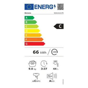 Siemens WG41A1X1TR 9 kg 1000 Devir C Enerji Sınıfı Beyaz Solo Çamaşır Makinesi