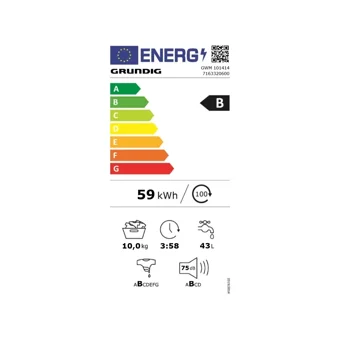 Grundig GWM 101414 10 kg 1400 Devir B Enerji Sınıfı Buharlı Beyaz Solo Çamaşır Makinesi