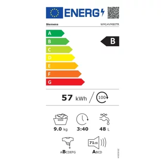 Siemens WM14VM80TR 9 kg 1400 Devir A+++ Enerji Sınıfı Beyaz Solo Çamaşır Makinesi