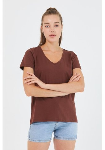 Polo State Kadın %100 Pamuk V Yaka 3Lü T-Shirt Paketi Çok Renkli L