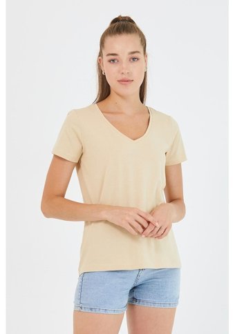 Polo State Kadın %100 Pamuk V Yaka 3Lü T-Shirt Paketi Çok Renkli L