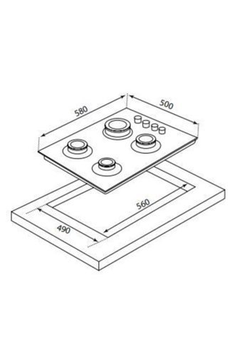 Luxell M6-40 BF INOX Inox 4 Gözlü Doğalgazlı Ankastre Inox Ocak