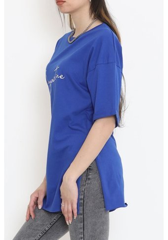 Ferrosso Baskılı Duble Kol T-Shirt Saks 16561.1567. 001 Saks Mavi Xl