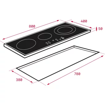 Teka IR 8300 HS Siyah Cam 3 Gözlü Dokunmatik İndüksiyonlu Ankastre Ocak