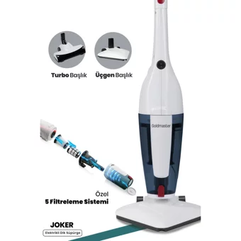 Goldmaster GM-7545 Kuru Hepa Filtreli 800 W Kablolu Elektrikli Beyaz Dikey Süpürge