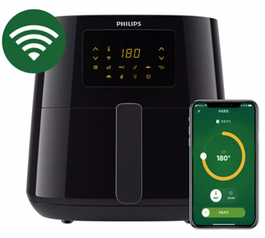 Philips 5000 Series Connected HD9280/90 Airfryer 6.2 lt Tek Hazneli Izgara Yapan Led Ekranlı Sıcak Hava Fritözü Siyah