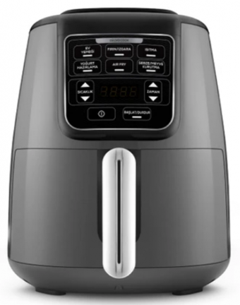 Karaca Air Pro Cook XL 2 in 1 Konuşan (153.03.08.3592) Airfryer 4 lt Tek Hazneli Izgara Yapan Sıcak Hava Fritözü Gri