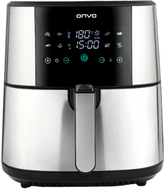 Onvo OVFRY07 Airfryer 8 lt Tek Hazneli Yağsız Sıcak Hava Fritözü Inox