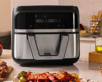 Cecotec Cecofry Dual 9000 (04996) Airfryer 9 lt İki Hazneli Yağsız Sıcak Hava Fritözü Inox