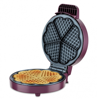 Fakir Bouncy Çiçek Tekli Tek Yönlü 1000 W Mor Waffle Makinesi