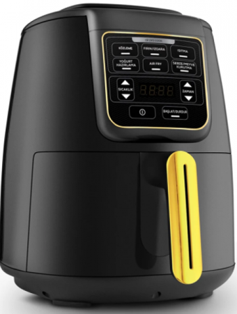 Karaca Air Pro Cook Köz XL (153.03.08.4468) Airfryer 4 lt Tek Hazneli Izgara Yapan Yağsız Sıcak Hava Fritözü Gold