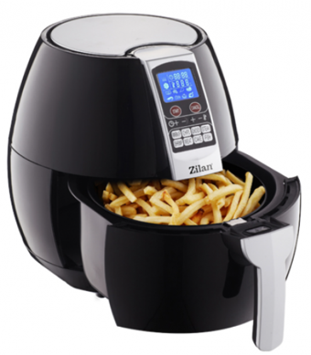 Zilan ZLN3604 Airfryer 4.6 lt Tek Hazneli Izgara Yapan Led Ekranlı Yağsız Sıcak Hava Fritözü Siyah