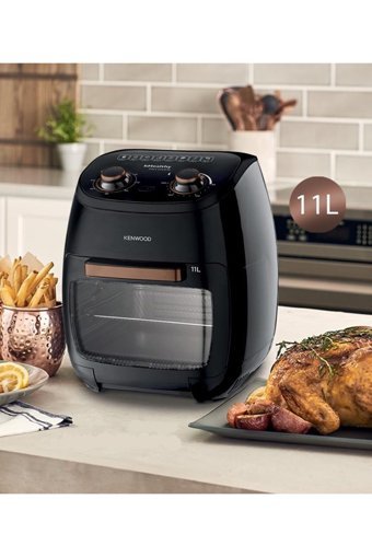 Kenwood HFP90.000BK Airfryer 11 lt Tek Hazneli Izgara Yapan Yağsız Sıcak Hava Fritözü Siyah