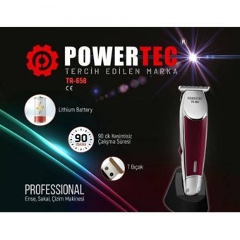 Powertec TR-658 Saç Sakal ve Ense 3 Başlıklı Çok Amaçlı Kuru Kablosuz Tıraş Makinesi